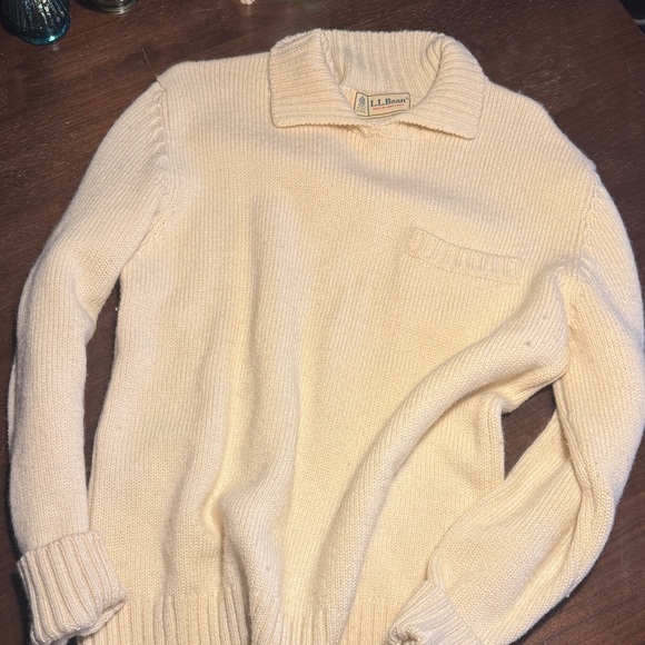 L.L. Bean Ivory Knit Pullover - Picture 9 of 12